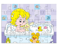 Enfant dans une baignoire