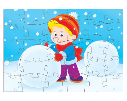 Enfant fabriquant un bonhomme de neige (1)