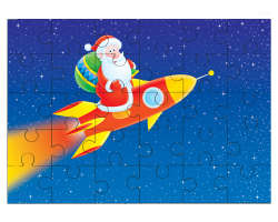 Père Noël sur une fusée
